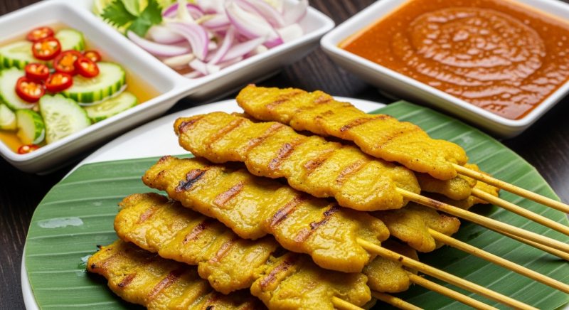 Authentic Thai Satay Recipe (สะเต๊ะ) – Grilled Skewered Meat with Peanut Sauce