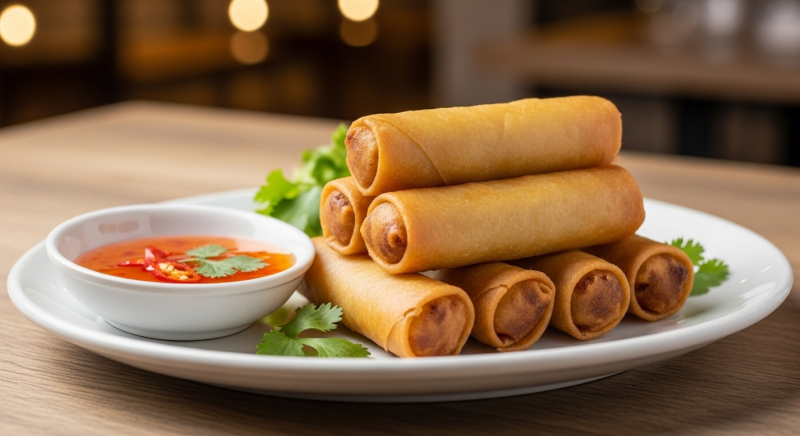 Thai Spring Rolls Recipe (Por Pia Tod) | Crispy & Flavorful Thai Appetizer