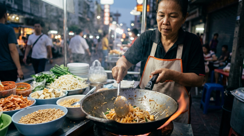 曼谷必吃 10 大泰國美食排行榜（2026 終極美食指南）| 泰式炒河粉、芒果糯米飯、冬蔭功、打拋飯、船麵、青木瓜沙拉、泰式奶茶